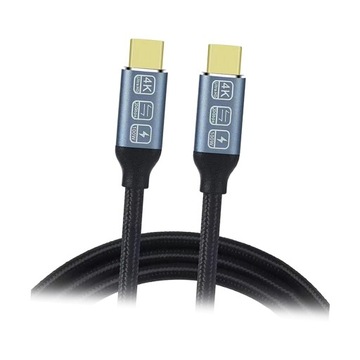 Kabel do transmisji danych USB 3.2 Szybkie ładowanie 20 Gb/s 5 A 100 W Czarny Długość danych 2 m