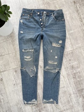 H&M SKINNY jeans DZIURY spodnie rurki 42 XL