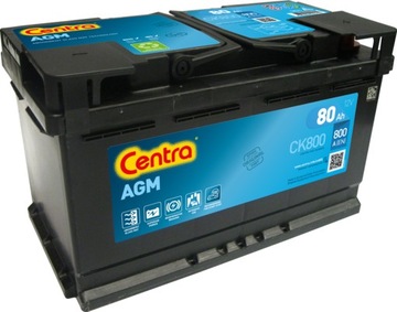CENTRA 12 V 80 Ah 800 A AGM CK800 START-STOP