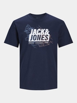 Jack&Jones T-Shirt Map Logo 12252376 Granatowy Standard Fit