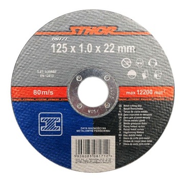 TARCZA DO CIĘCIA METALU 125X1X22MM STHOR