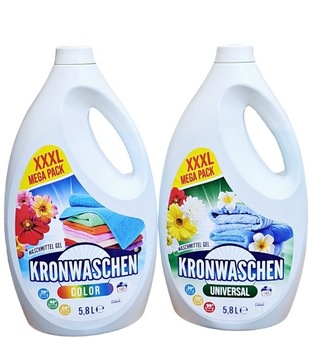 KRONWASCHEN Color + Universal Żel do prania 2 x 5,8L l 290 prań