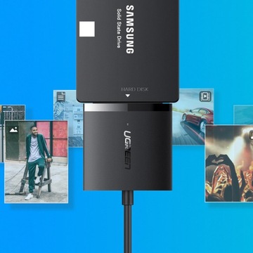 КАБЕЛЬ-АДАПТЕР UGREEN ДЛЯ 2,5/3,5 SATA SDD ЖЕСТКОГО ДИСКА ДО 12 ТБ