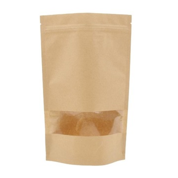 Torby samoprzylepne z papieru pakowego Kraft Zip Lock Food Bag Kraft Stand 18x26+4