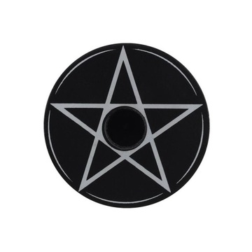 ŚWIECZNIK PENTAGRAM CZARNY