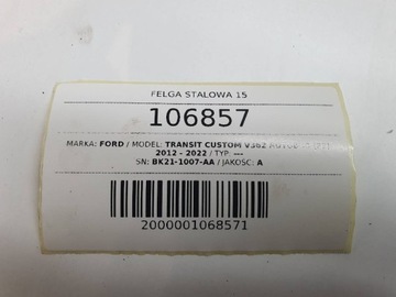 DISK OCELOVÝ 15 5X160 6.5J FORD CUSTOM TRANSIT