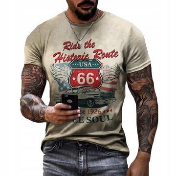 T-SHIRT MĘSKI KOSZULKA 3D NADRUK ROUTE