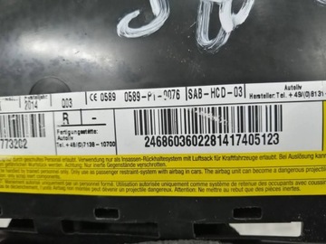 AIRBAG ULOŽENÍ SEDADLA PRAVÁ MERCEDES W176
