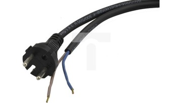 Przewód z wtyczką gumowy 2x1,0mm 3m czarny