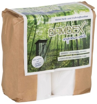 ОДНОРАЗОВАЯ ТУАЛЕТНАЯ БУМАГА ECO BAMBEX 4 РОЛИКА