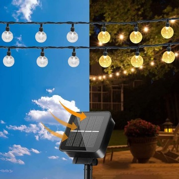 СОЛНЕЧНАЯ САДОВАЯ ГИРЛЕНД-СВЕТИЛЬНИК 40 LED HEAT 6м