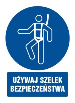 Używaj szelek bezpieczeństwa naklejka 10,5x14,8