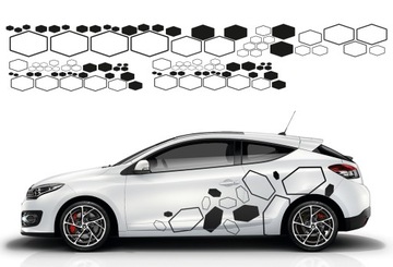 NAKLEJKA MOTYW NA AUTO HEXAGENY 8,6m CAŁE AUTO