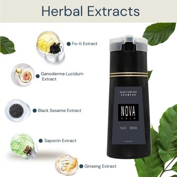 Nova Hair Dying Шампунь для ухода за волосами 3 в 1 Натуральный, быстрый