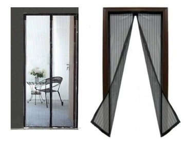 1X СЕТКА НА БАЛКОННУЮ ДВЕРЬ BROS 100x220 см, черная МАГНИТНАЯ МОСКИТНАЯ СЕТКА
