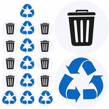 Samoprzylepne naklejki do recyklingu Etykieta Logo