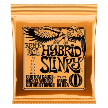 Struny do gitary elektrycznej Ernie Ball 2222 Hybrid Slinky Nickel 9-46