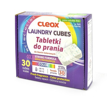 Tabletki do prania tkanin kolorowych 30 prań - Cleox (30x25g)
