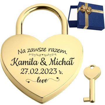 Kłódka Miłości Serce na most WALENTYNKI Urodziny Wakacje Jubileusz Grawer