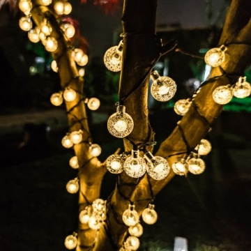 СОЛНЕЧНЫЕ САДОВЫЕ ЛАМПЫ GIRLANDA 50LED, 9м ТЕПЛЫЕ