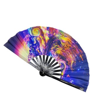Rave składany wentylator ręczny efekty fluorescencyjne nese Kung Fu styl A