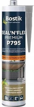 Uszczelniacz poliuretanowy Bostik P795 Grafit 300 ml Fasada, Posadzka, Dach