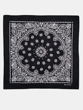 BANDAMKA BANDANA CHUSTKA CHUSTA APASZKA PAISLEY 100% BAWEŁNA CZARNA