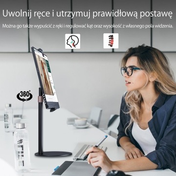 Регулируемый по высоте держатель для планшета и телефона, металлическая подставка для планшета, вращающаяся на 360°.