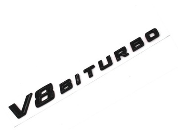 Emblemat znaczek V8 BITURBO CZARNY 3D Mega OLSZTYN