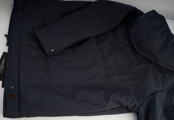 Męska kurtka przejściowa elegnacka pikowana z kapturem niebieska WX089 L