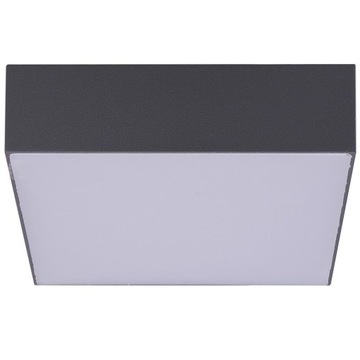 Kwadratowa lampa zewnętrzna Casper plafon LED 15W szary