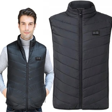 ДЛИННЫЙ ЖИЛЕТ С ПОДОГРЕВОМ USB, РАБОЧЕЕ УТЕПЛЕННОЕ ЖЕНСКОЕ МУЖСКОЕ РАЗМЕР ПЛЮС