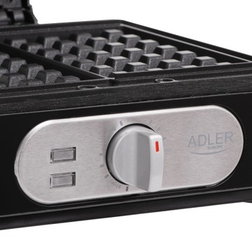 Вафельница ADLER НА 2 ХРУСТЯЩИЕ НАСТОЯЩИЕ ВАФЛИ, ПРОЧНОГО ИЗГОТОВЛЕНИЯ, 2000 Вт