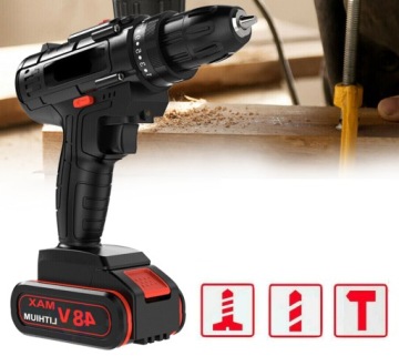 ЭЛЕКТРИЧЕСКАЯ УДАРНАЯ ДРЕЛЬ УДАРНАЯ ДРЕЛЬ 80ВТ 48В БЕСПРОВОДНАЯ АККУМУЛЯТОРНАЯ БАТАРЕЯ