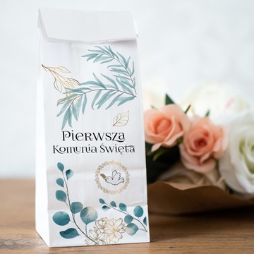 PODZIĘKOWANIE NA KOMUNIĘ ŚWIĘTĄ PRZYJĘCIE CHRZEST Z NADRUKIEM DLA GOŚCI [1]