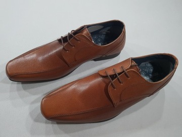 NEXT pantofle brązowe skóra UK11 EUR45 30cm