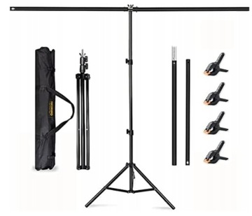 Stojak na Tło Fotograficzne Czarny 151x60x(70-200)cm