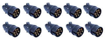WTYCZKA HAKA 7-BIEGUNOWA 7 PIN 7/12V PRZYCZEPY PLASTIKOWA 10 SZTUK