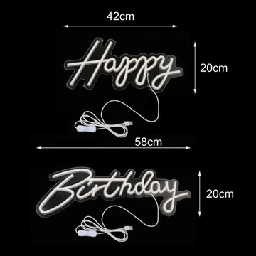 Персонализированный светодиод Neon Happy Birthday для лампы