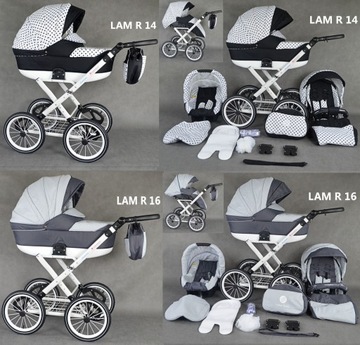 ДЕТСКАЯ КОЛЯСКА 4в1 Lameiro РЕТРО База Isofix 3в1