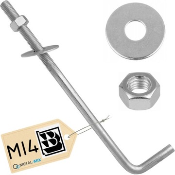 СТРОИТЕЛЬНЫЙ АНКЕР ДЛЯ ТРУБНЫХ СТЕН ТИПА L M14 14x350 ОЦИНКОВАННЫЙ