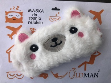 МАСКА ДЛЯ ВЕК ДЛЯ СНА, СНА, РАССЛАБЛЕНИЯ, плюшевый мишка, белый OLDMAN PLUSH