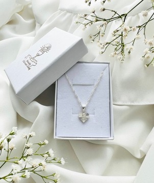 СЕРЕБРЯНАЯ ЦЕПЬ И МЕДАЛЬ СЕРДЦЕ БОЖИЕЙ МАТЕРИ ЧЕНСТОХОВСКОЙ 40см