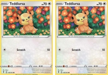 Karta Pokemon Teddiursa (EVS 126) 126/203
