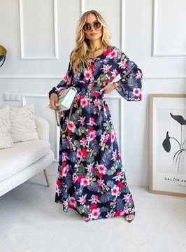 ДЛИННОЕ ЖЕНСКОЕ ПЛАТЬЕ на лето с модным цветочным принтом.