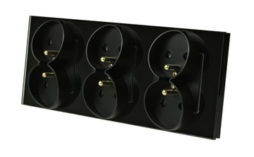 GNIAZDO GNIAZDKO SZKLANE SZKŁO POTRÓJNE CZARNE