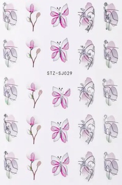НАКЛЕЙКИ ДЛЯ НОГТЕЙ САМОКЛЕЯЩИЕСЯ украшения для ногтей бабочки розовые цветы