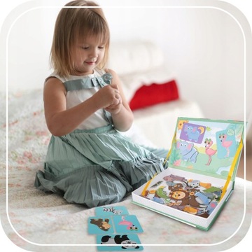 НАБОР МАГНИТНОЙ ОБРАЗОВАТЕЛЬНОЙ КНИГИ-ПАЗЗЛА С ЖИВОТНЫМИ ПАЗЗЛАМИ