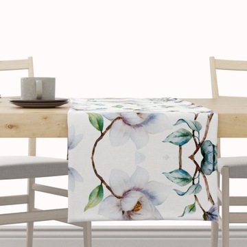 Bieżnik SPRING wzór SP15 | biała magnolia
