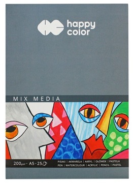 Blok szkicownik A5 Happy Color 200g 25k